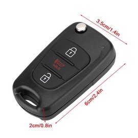 KIMISS Carcasa de Llave remota de Coche, para KIA Soul 2012 2013 Funda Protectora de Carcasa de Llave remota Negra de Repuesto