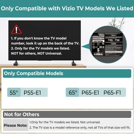 Yaotieci Metal Base Stand Legs for Vizio, Exclusive for Vizio P65-E1 P65-F1 P55-E1 TV Model, Not for Other Models, Replacement TV Stand Legs with Screws & Instructions