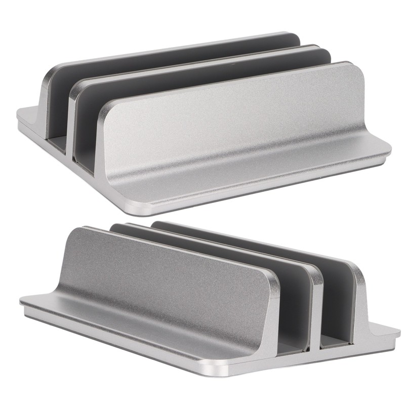 Laptop Holder Vertical 2 Slots Aluminum Alloy Adjustable Laptop Stand