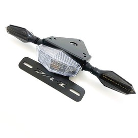 GYUKSIA DRZ400 Fender Eliminator Kit - Tail Tidy Compatible with DRZ400S DRZ400SM DRZ400 - License Holder Bracket with Rear Brake Light & Turn Signals (Clear)