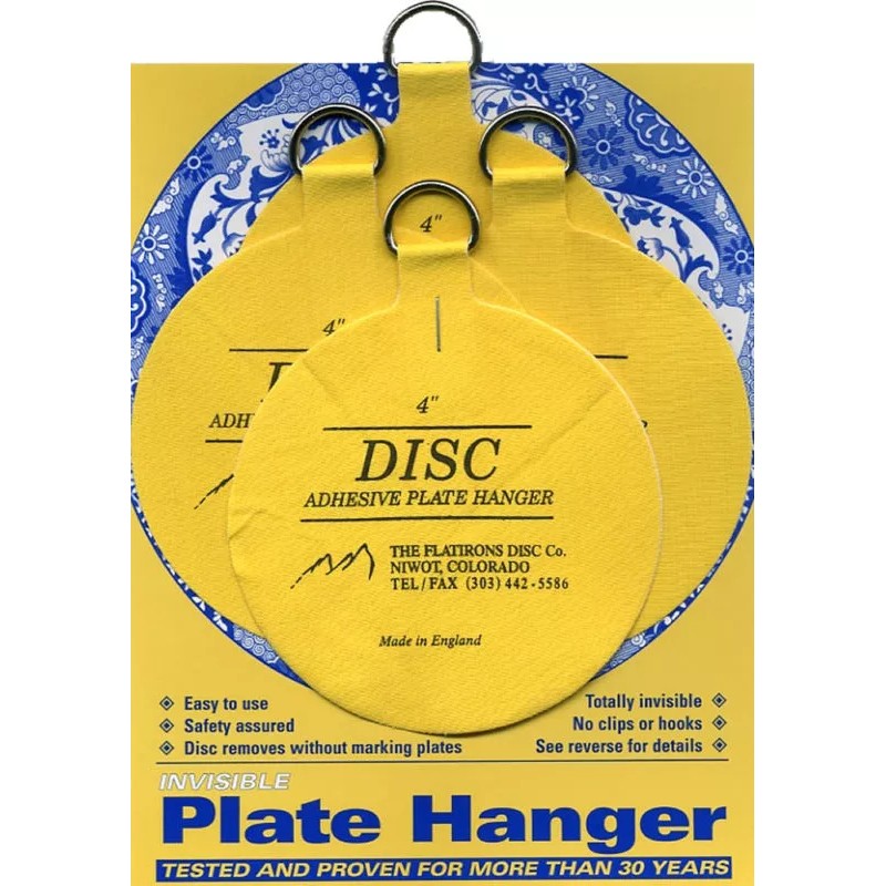 The Original Disc Adhesive Plate Hangers Set of 4x4"