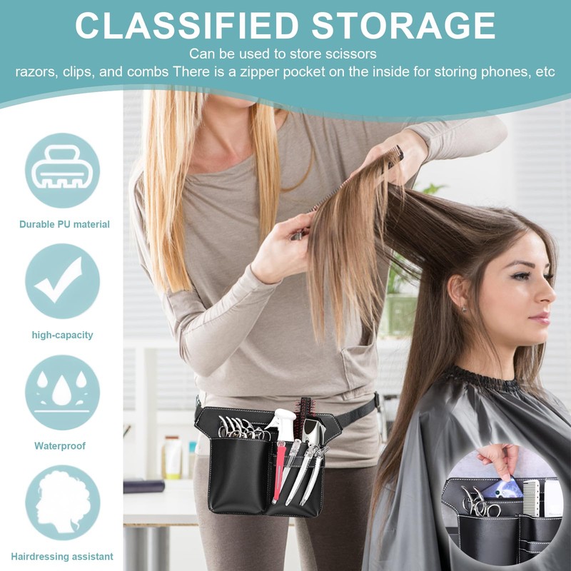 Vyanveo Hairdresser Tool Bag PU Leather Hairdressing Bag Tool Bag