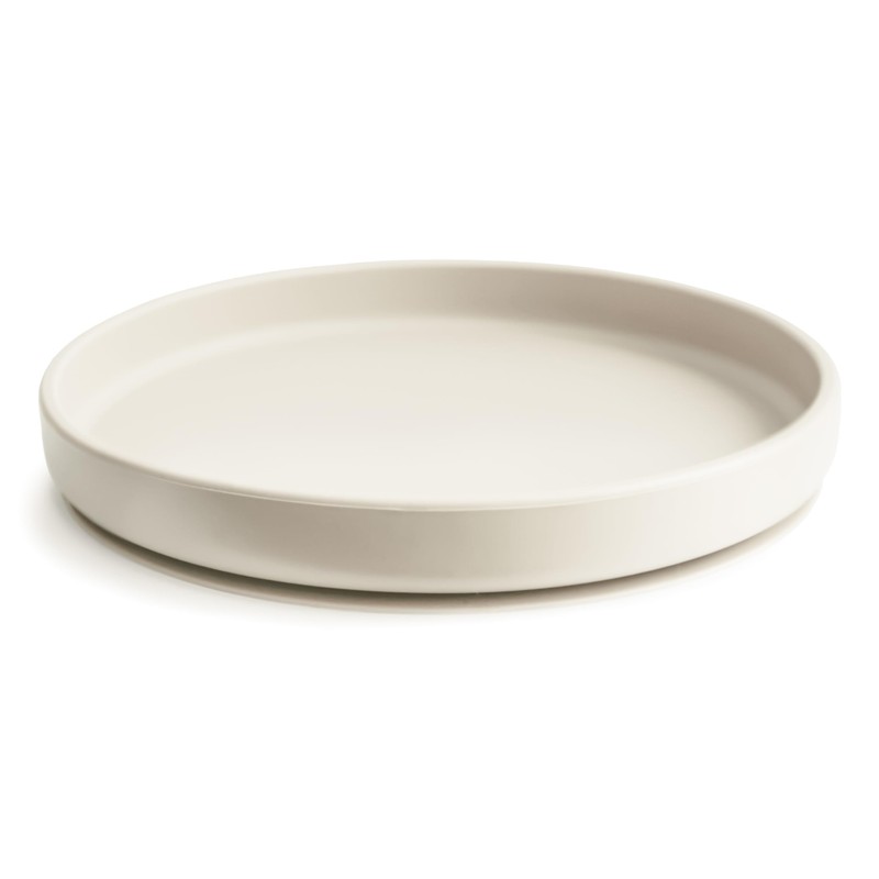 mushie Classic Silicone Suction Plate | BPA-Free Non-Slip Design (Ivory)