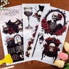 WANDIC 3 Sheets Rub On Transfer Stickers Retro Skull Theme