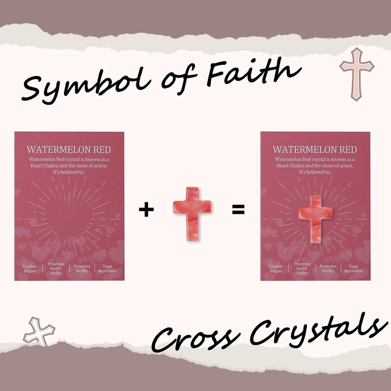 Sahoottie 12 Pcs Crystals Cross Healing Crystals and Gemstones Crystal