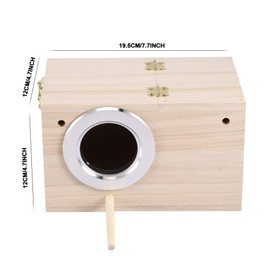 Jenngaoo Bird Breeding Box, Wooden Bird House with Rest Area, Pet Warm Incubation Breeding Box, Bird Pairing Box, Nesting Box for Finches, Parakeets, Budgies, Parrot (12 x 12 x 19.5 cm, Left Opening)