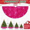 WUPIOS Hot Pink Christmas Tree Skirt Large Xmas Tree Skirt
