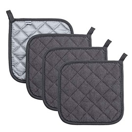 Joyhalo Juego de 4 Porta Ollas para Cocina, Almohadillas Térmicas para Cocina, Superficies de Trabajo, Porta Ollas para Horno al por Mayor, Juego de Porta Ollas para Cocinas Resistente al Calor, Gris