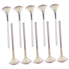 NOLITOY 10pcs Highlight Brush Lip Contour Blending Brush Eye Foundation Brush Eyeshadow Concealer Brush Contour Brush Powder Brush Solid Wood Handle Sector Essence