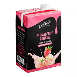 DaVinci Gourmet 48 fl. oz. Strawberry Banana Real Fruit Smoothie Mix - 48 fl. oz. Strawberry Banana
