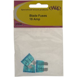 W4 15 Amp Blade Fuses (Pack of 3) - Blue