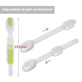 Child Safety Cupboards Straps Door Locks for Cabinets Drawers Kitchen Toilet Fridge Baby Proofing Kit Easy Installation, Childproof Adjustable Lock No Drilling Required (Pack of 04)
