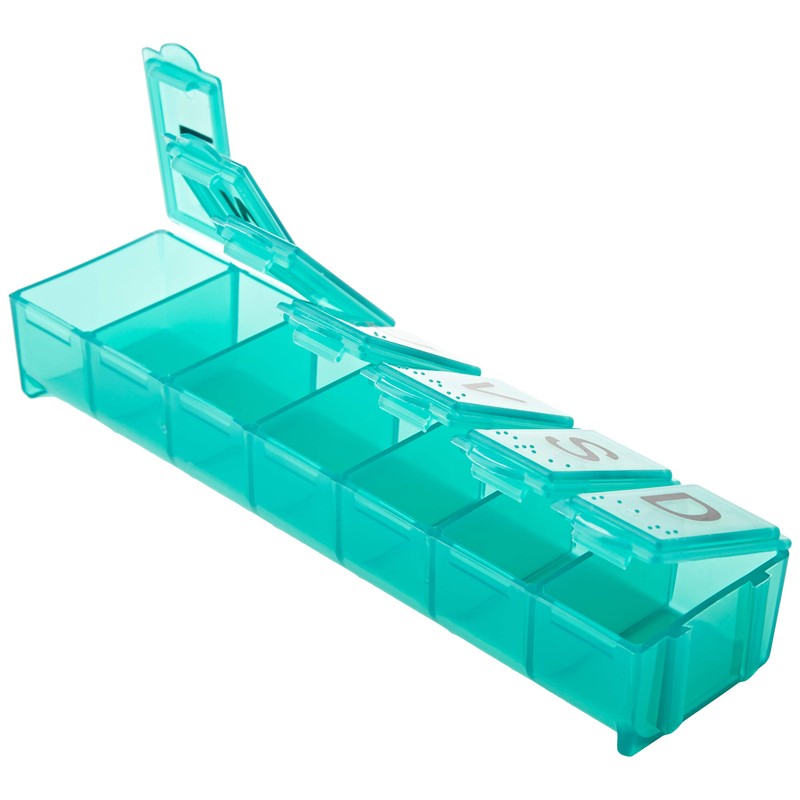 Pillendose, Kunststoff, 7 Tage, Weiß