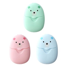 HNJUSR 3 Boxes of Soap Paper Soap Sheets, 150 Sheets Disposable Paper Soap Mini Portable Paper Soap Paper, Travel Foam Mini Portable with Plastic Box for Outdoor Camping Travel Hiking