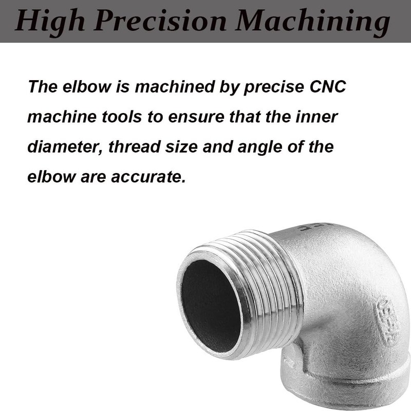 1Pcs Stainless Steel Elbow Pipe Fitting, 90 Degree Elbow 3/8