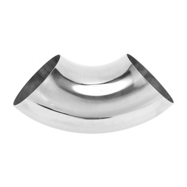 Motoforti 90 Degree Mandrel Bend Elbow Car Modified Exhaust Pipe Tubing Piping 3" Inch OD Thickness 1.2mm/18GA 76x185x1.2mm 201 Stainless Steel Silver Tone