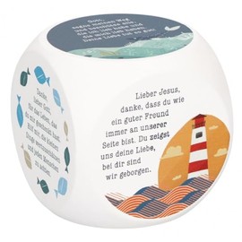 Butzon & Bercker Prayer Dice - Thank You Prayers. 6 Popular Christian Illustrated Children's Prayers, Lovingly Designed Wooden Cube. Ideal as a Christian Gift