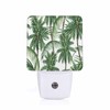 Chrobak LED Night Light,Green Tropical Leaves Palm Trees LED Night