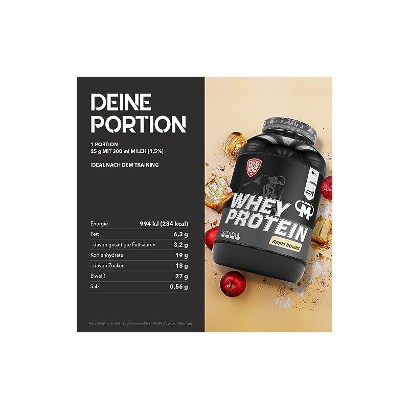 Mammut Nutrition Whey Protein, Apple Strudel, Molke, Eiweiß, Whey Protein