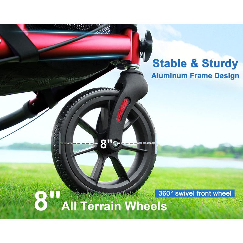 WALK MATE 3 Wheel Rollator Walker with Seat for Slim