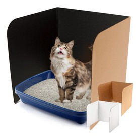 Disposable - No Assembly - No Mess - No Washing - 10-Pack Black - Kitty Kurtin™ Provides Privacy for Your Cat - Helps Confine Spray and Scatter – Change as Needed - USA Made - (20" T x 20” W x 17" D)