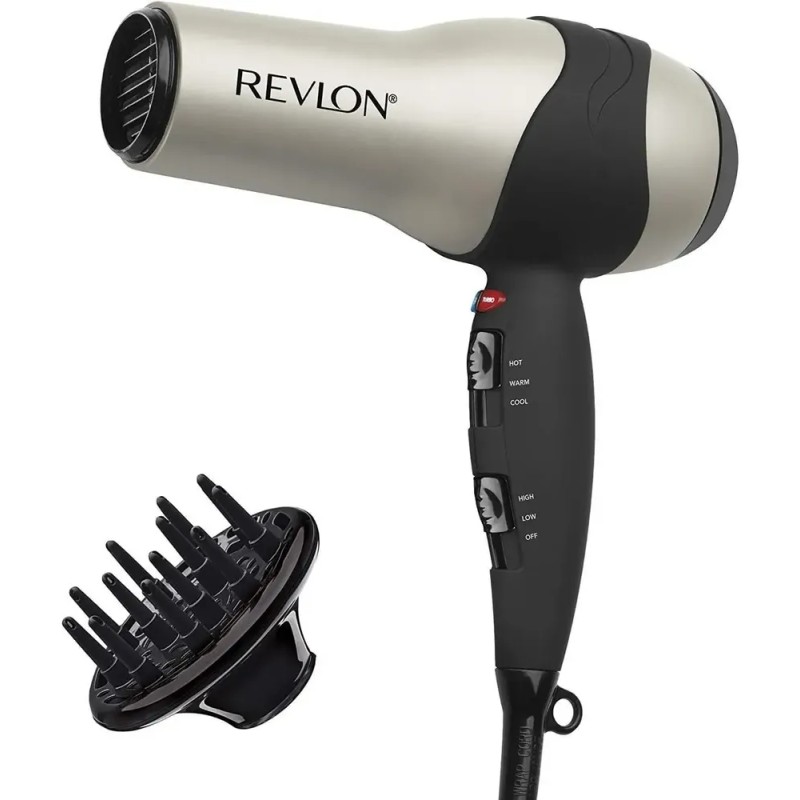 Secadora de cabello RevlonFast Flawless Drying RV473CP1 gris y negra