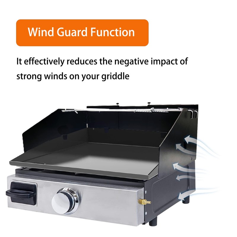 PHYESUVIN Universal Wind Guard and Warming Rack Fit for Griddle