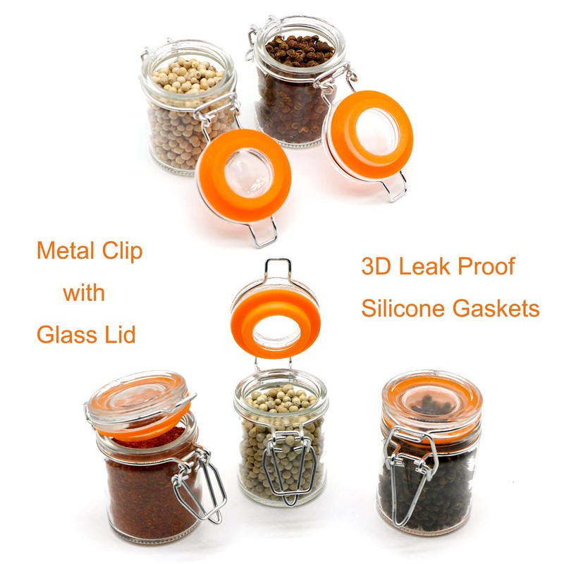 Homelike Style 1.7 oz Mini Glass Spice Bottles, 24 Pack