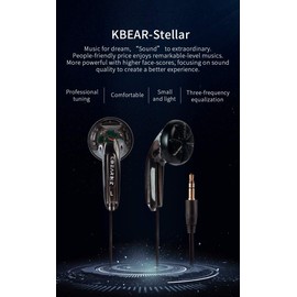 Kinboofi KBEAR Stellar 1DD HiFi Earbud Headphone, Wired Earphone Stereo Headset Compatible with Tablets, Android Phone, MP3 Player (with Mic, Black, 1 Pair)…