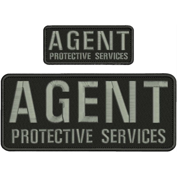 AGENT PROTECTION SERVICES EMBROIDERY PATCH 4X10 &2X5 HOOK ON BACK