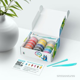 HEY CLAY Bluey & Freunde - 15 Dosen lufttrocknende Knete für Kinder ab 3 Jahren - Kreatives Bastelset