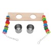 Bird Feeding Dish Cups with Parrot Perch Swing Natural Colorful