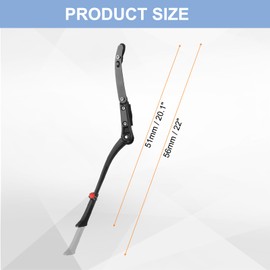 HARFINGTON Back Bike Kickstand Aluminium Adjustment Large Bicycle Single-Side Kick Stand Rear Mount Bikes Support Racks for 24-29 Inch Wheel, Black