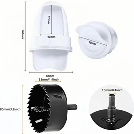Jindizi 6 Pcs Automatic Chicken Feeder with Hole Saw, Rat Proof Chicken Feeder, No Waste Kit for Buckets, Barrels, Tanks Bins.and so on