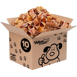 ValueBull USA Beef Trachea Bites for Small Dogs, 10 Pounds Bulk Pack - All Natural Angus Beef Dog Chews, Grass-Fed, Single Ingredient