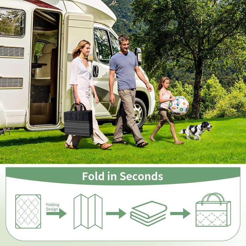 GENIMO Outdoor Rug for Patio Clearance, 9'x12' Waterproof Camping Mat,
