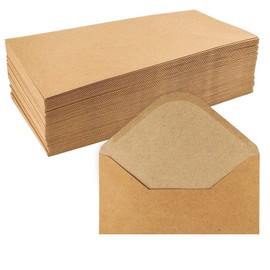 Kraft Paper Envelopes, pack of 100, high quality: 110 g/m², Envelopes, Cover, Letter Envelopes, Envelope for Greeting Cards, Invitations and Birthday Cards