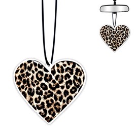 1PCS Car Air Fresheners,Leopard Heart Hanging Car Air Fresheners for Cute Mirror Freshener Mirror Scented Hanging Automobile Accessories Decor Interior Home for MoM Women Men Friends