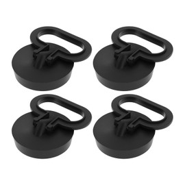 EMSea 4 Pcs Sink Plug with Handle Plastic Replacement Drain Plug Diameter 37mm Top Diameter 40mm Suitable for Kitchen, Bathtub, Laundry, Sink, Shower, Black