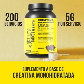 Creatina Monohidratada Mr. Yellow Sabores 200 Servicios 1kg Moras