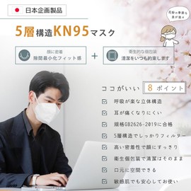Hellozebra KN95 Mask, High Filter, 30 Pieces Individually Wrapped, 3D Type, Easy Breathing, Less Ear Pain, Soft Touch, for Pollen, PM2.5, Virus, Droplet Protection, Work and Daily Use