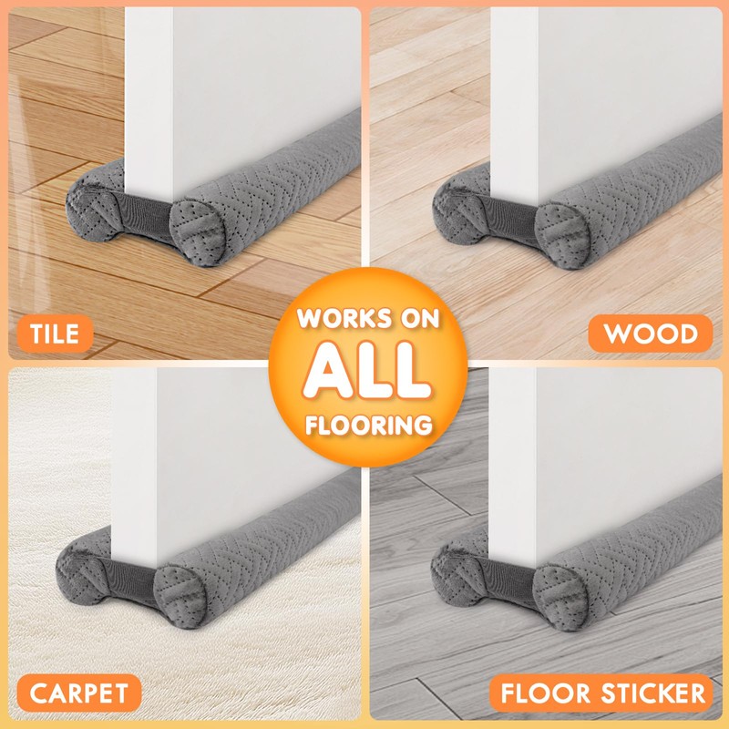 Premium Velvet Under Door Draft Stopper, Door Draft Stoppers for