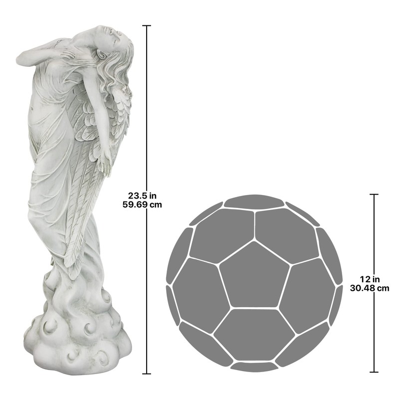 Design Toscano Ascending Angel Garden Statue, Medium, Antique Stone
