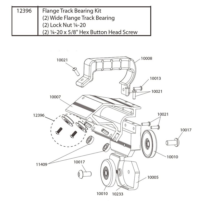 Upgrade Cut-Off Flange Track Bearing Kit Replacement for Tapco Pro