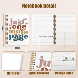 WUCHJ Book Lovers Reader Gifts Notebook, Reading Journals for Book Lovers, Just One More Page Spiral Notebook Journal for Note Taking, Back to School Supplies, 5.5x8.3 Inch