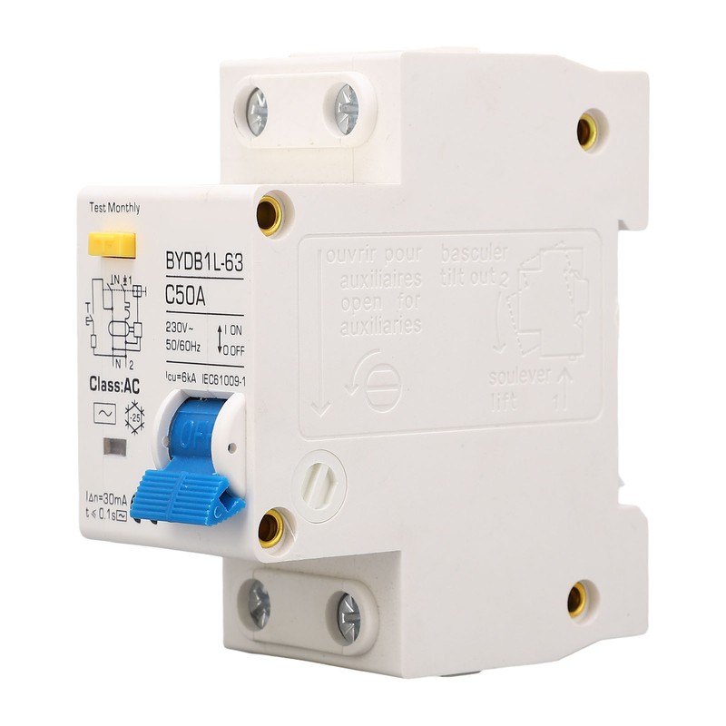 Circuit Breaker 1P+N 50A 230V AC MCB Leakage Protection Switch