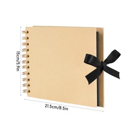 A5 Photo Album, DIY Photo Album for DIY, Spiral Album with 30 Black Pages, Photo Book 21.5 x 15 cm, Photos Baby Family Valentine's Day Birthday Anniversary Gift (Yellow) (Noir)