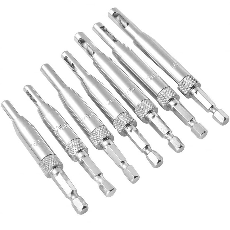 Hinge Drill Set, 8 Pieces, Self-Centring Drill Set, Centring Drill,