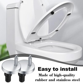Set of 2 toilet seat attachment, toilet seat attachment from above, toilet seat attachment, toilet hinges, soft-close mechanism, universal screws for toilet seat, toilet lid holder
