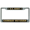 U.S. Army Combat Veteran Chrome License Plate Frame